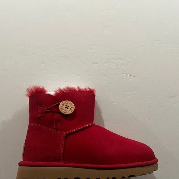 Ugg, Mini Bailey Button 2, 1016422, Red - Picture 10 of 13